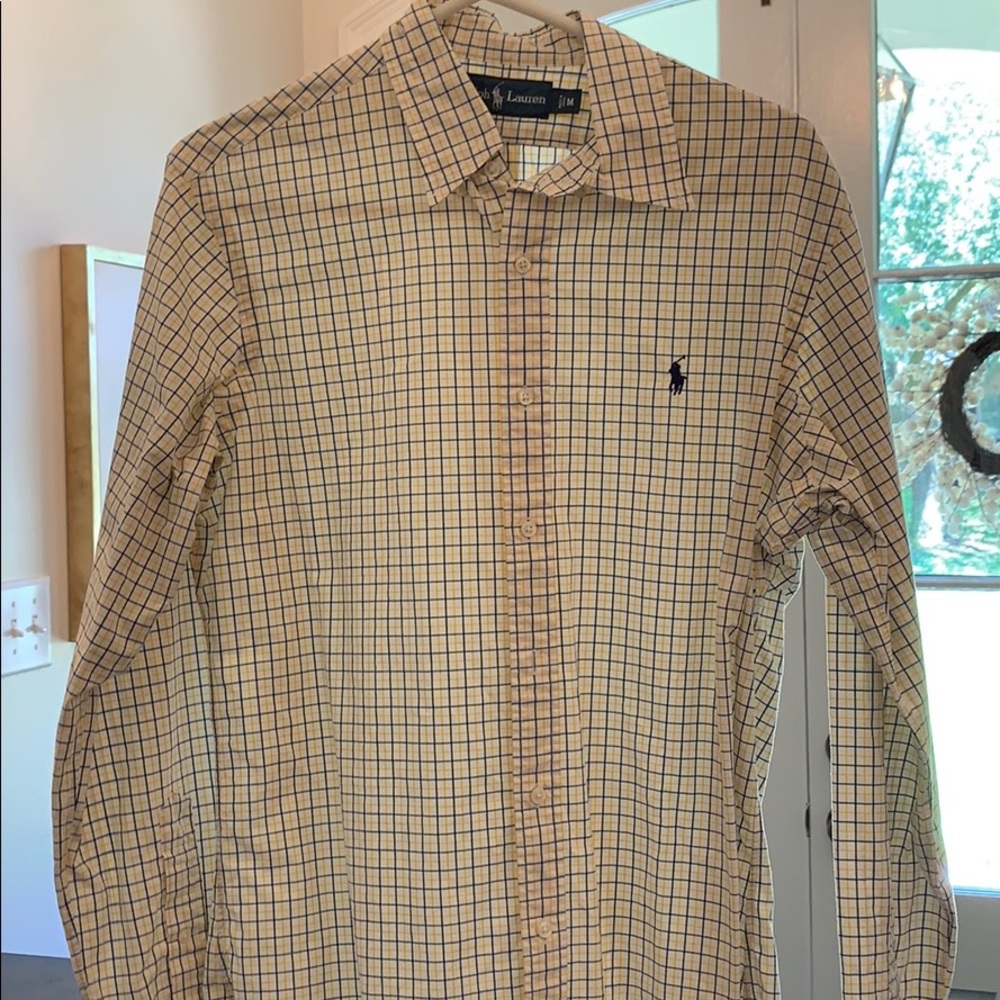 Men’s Plaid long sleeve polo